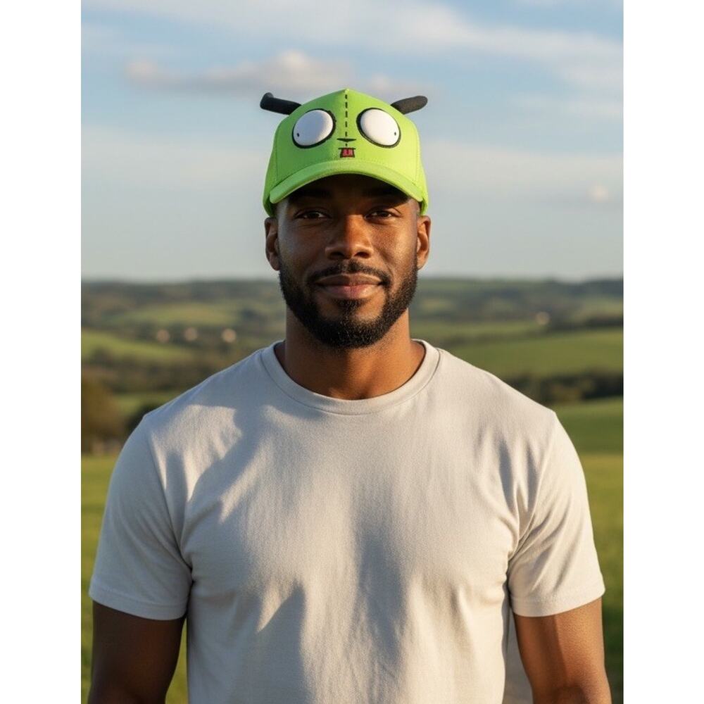 Invader Zim GIR Dog Suit Snapback Trucker Hat Green 3D Ears Plush Nickelodeon